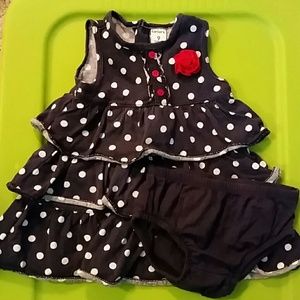 Blue polkadot ruffle dress